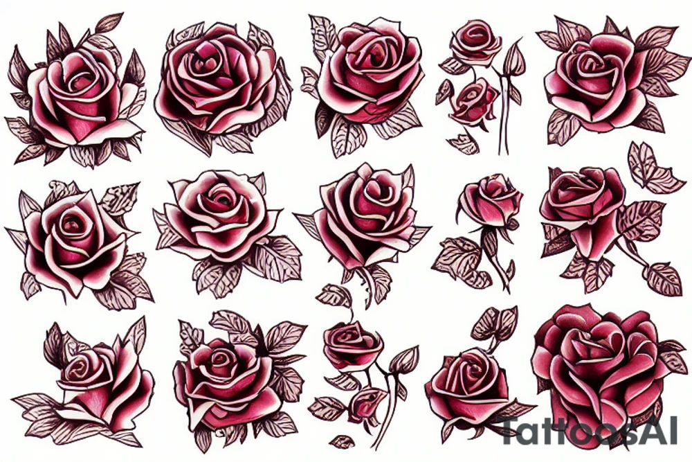 Rose red tattoo idea