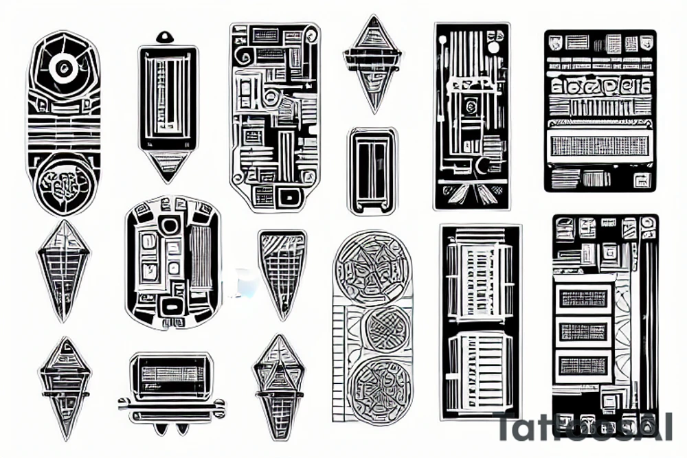 Microcircuit technical tattoo idea