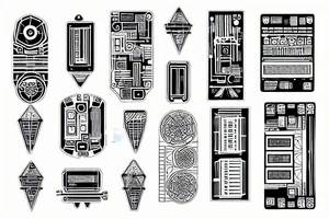 Microcircuit technical tattoo idea