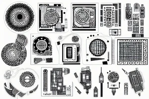 Microcircuit technical tattoo idea