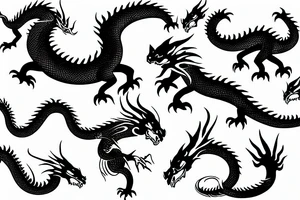 Dragons, calligraphy tattoo idea