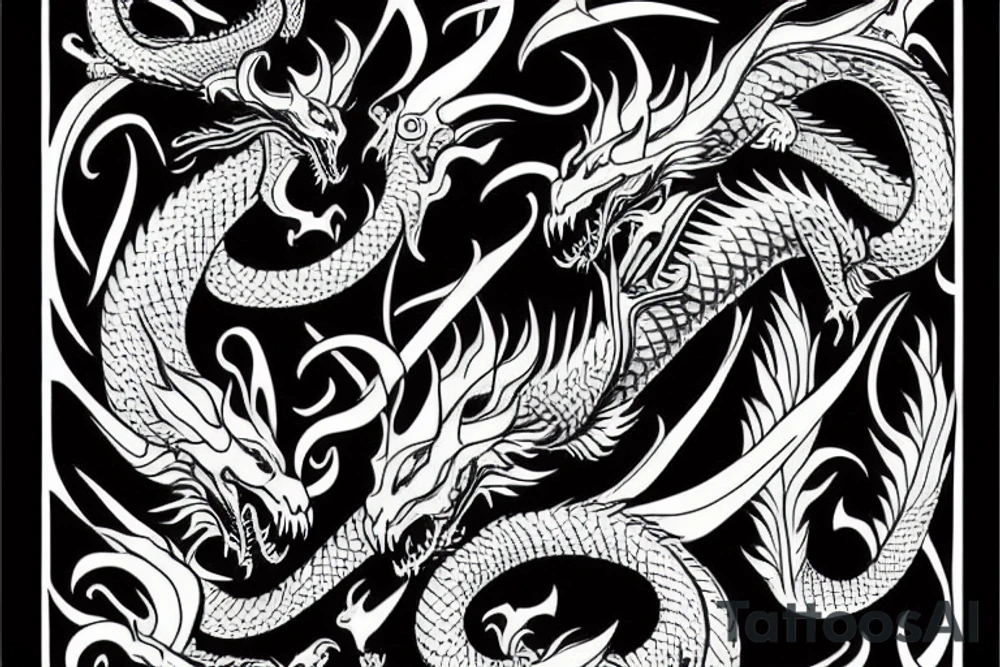 Dragons, calligraphy tattoo idea