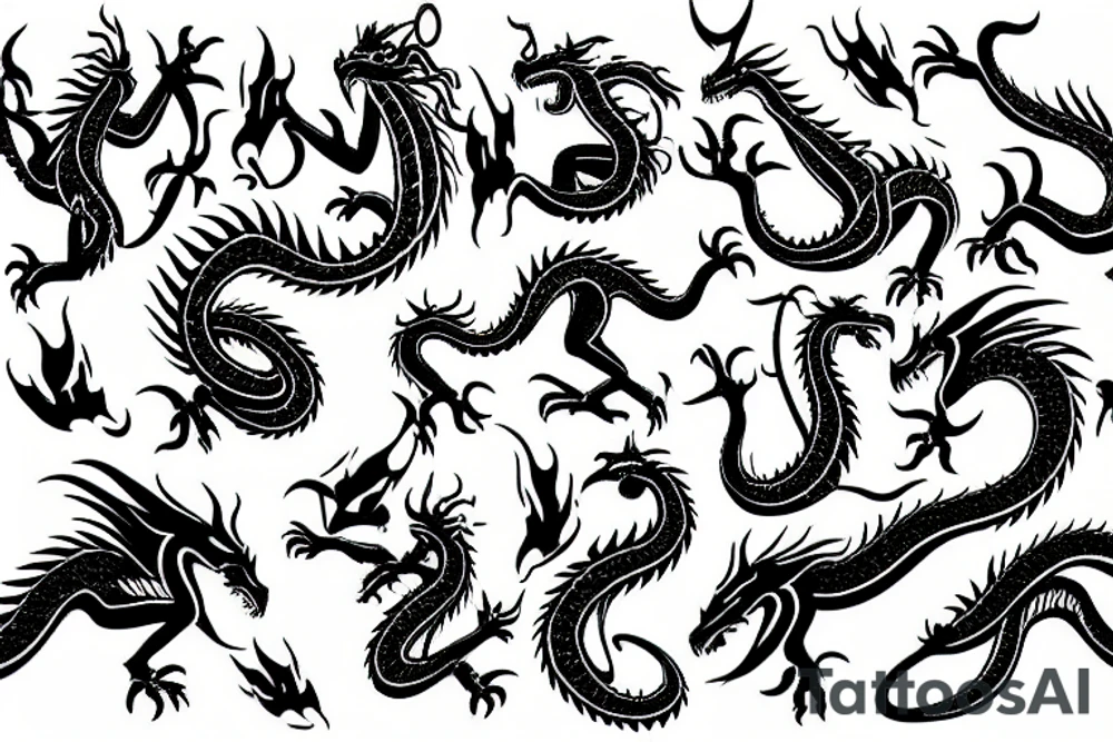Dragons red tattoo idea