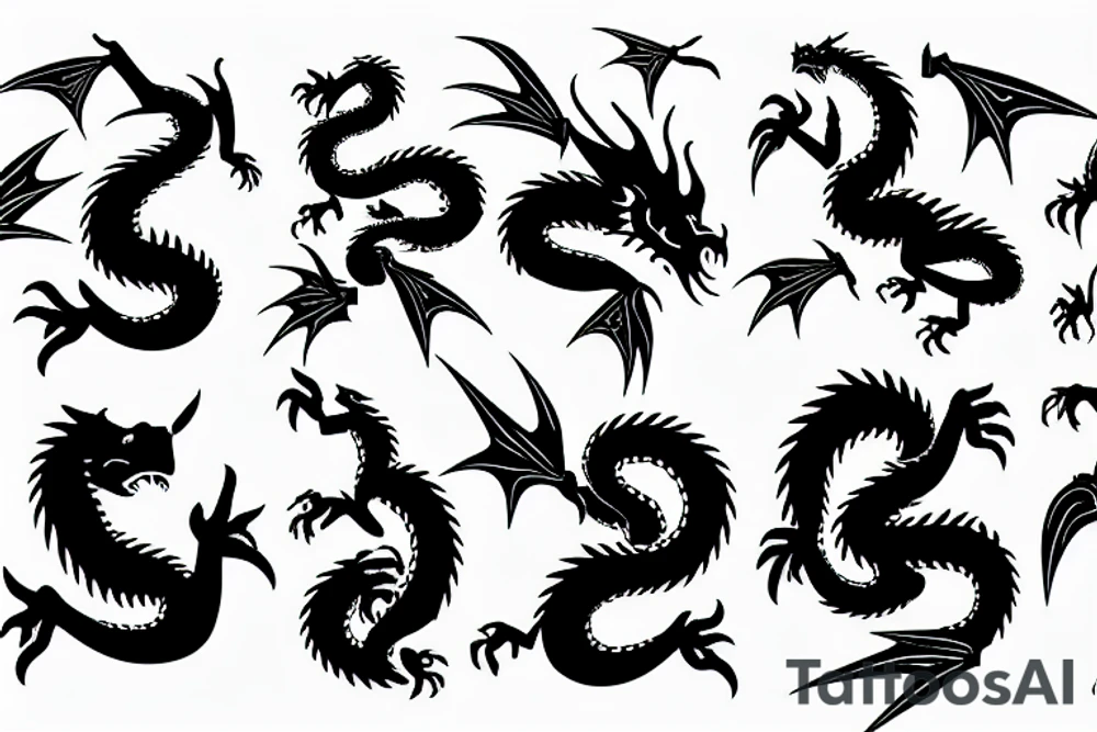 Dragons red tattoo idea