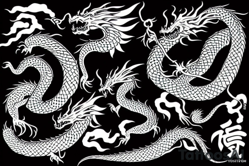 Dragons red tattoo idea