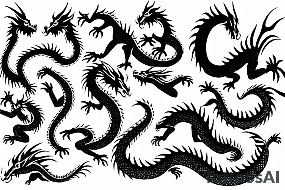 Dragons red tattoo idea