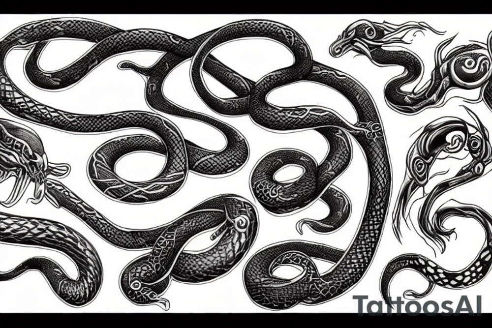 tangle of snakes tattoo idea