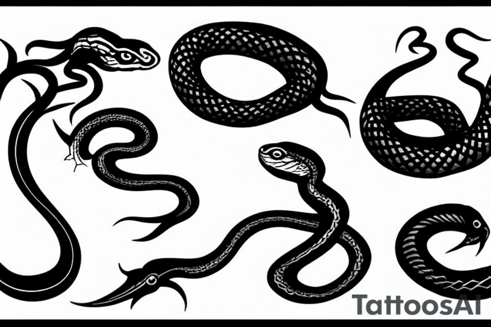 snake with fire tattoo idea