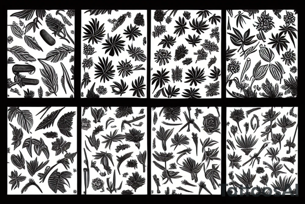 plants in garden tattoo idea