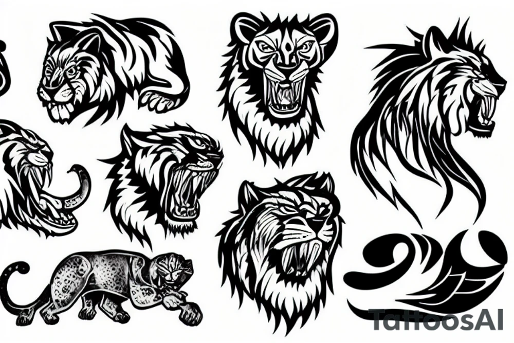 roaring lion tattoo idea