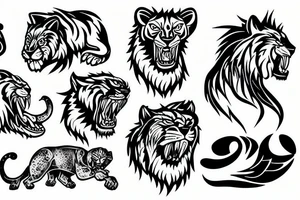 roaring lion tattoo idea