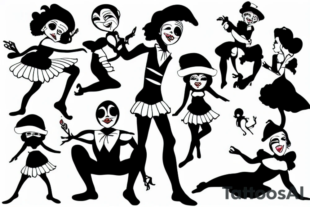 Dancing Pierrot tattoo idea
