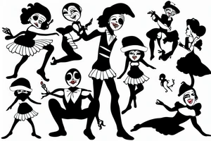 Dancing Pierrot tattoo idea
