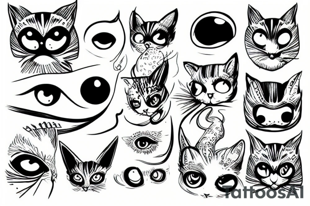 infinity monster with cat eyes tattoo idea