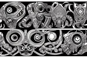 infinity monster with cat eyes tattoo idea