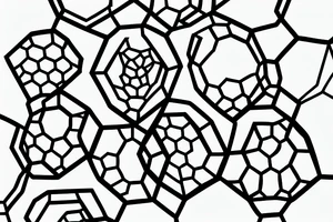 hourglass surrounded by hexagons tattoo idea