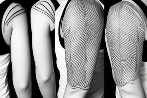 hourglass on the shoulder blade, wide black stripes on the shoulder tattoo idea