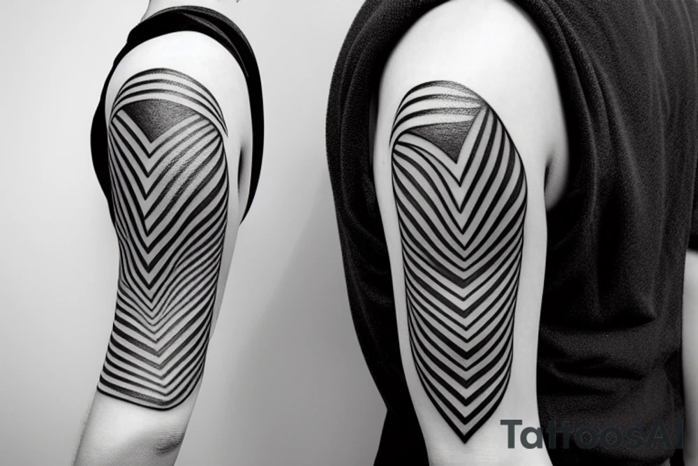 hourglass on the shoulder blade, wide black stripes on the shoulder tattoo idea