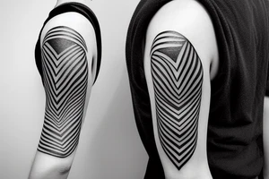 hourglass on the shoulder blade, wide black stripes on the shoulder tattoo idea