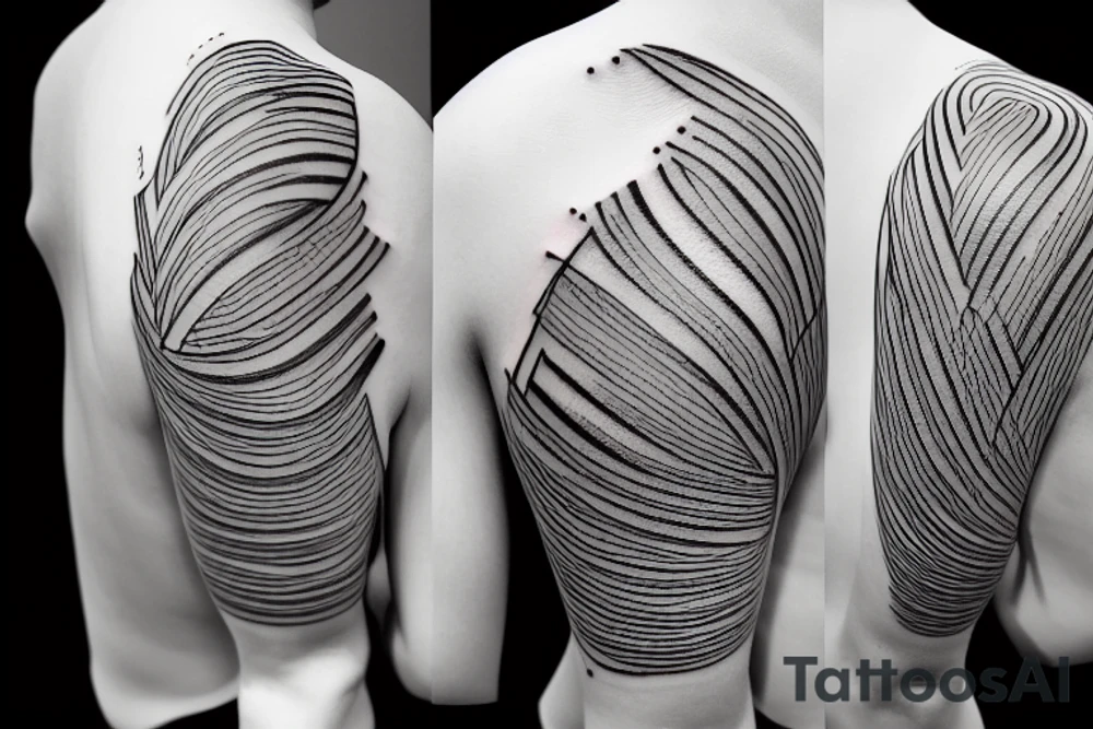 hourglass on the shoulder blade, wide black stripes on the shoulder tattoo idea