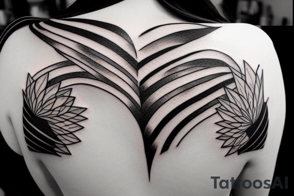 hourglass on the shoulder blade, wide black stripes on the shoulder tattoo idea