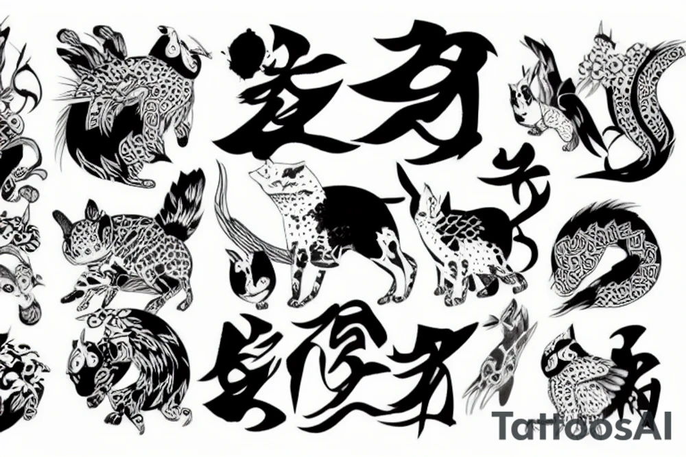 Japanese animals tattoo idea