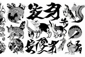Japanese animals tattoo idea
