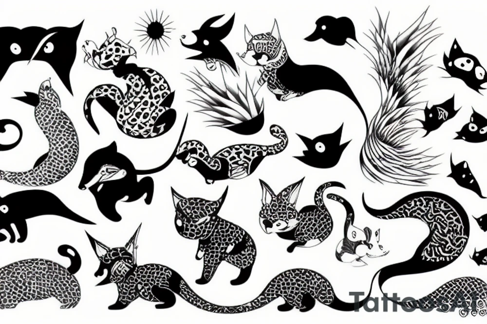 Japanese animals tattoo idea