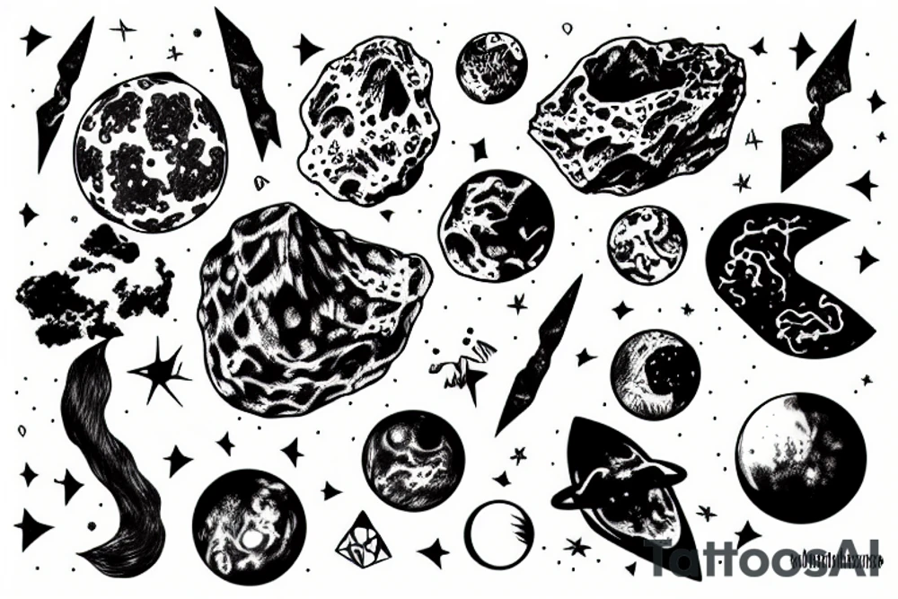 asteroid tattoo idea