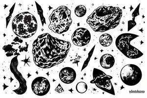 asteroid tattoo idea