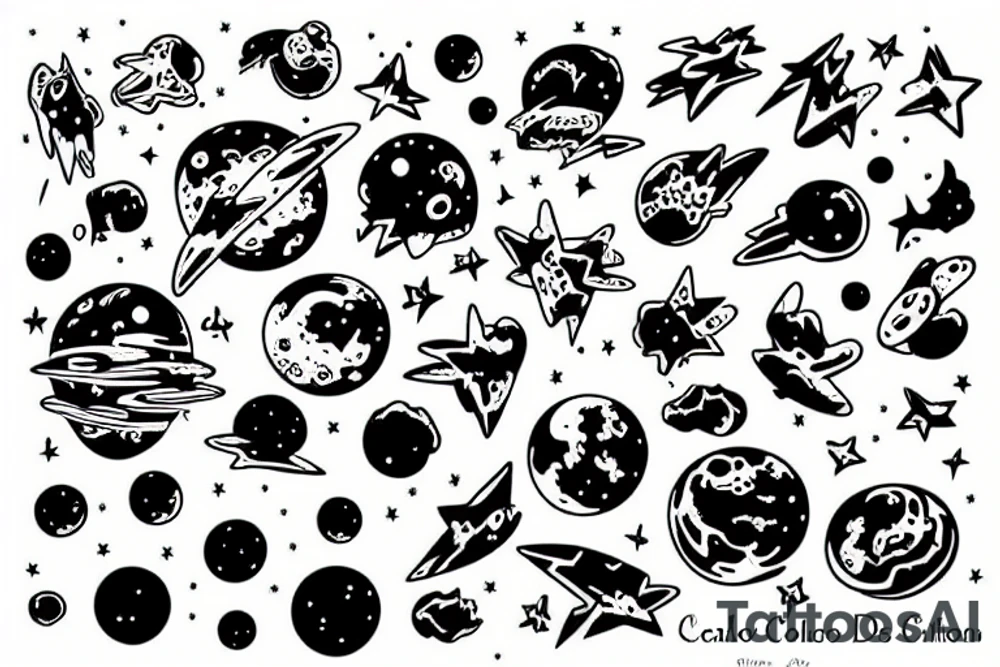 asteroid tattoo idea