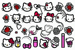 Tattooed Hello Kitty smoking cigarette tattoo idea