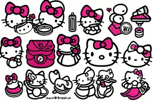 Tattooed Hello Kitty smoking cigarette tattoo idea