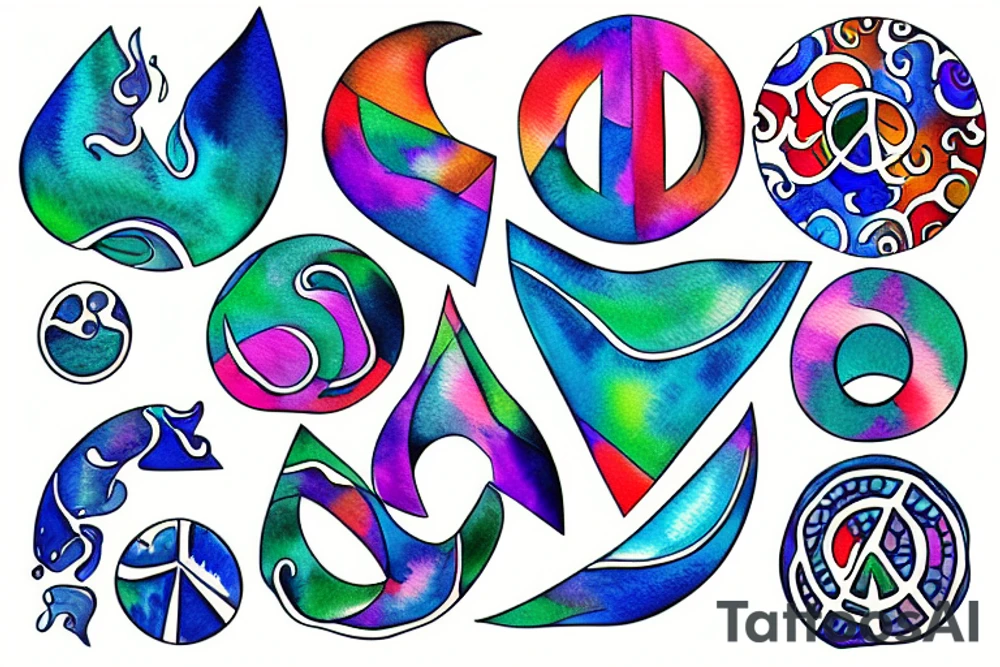 water like shape representing calm, peace, and boldness tattoo idea