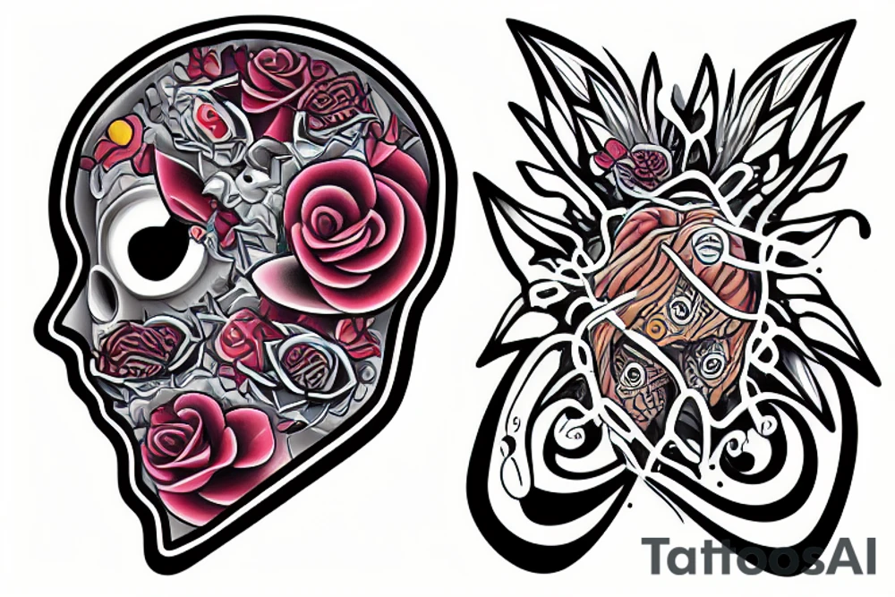 head with space for feelings missing inside tattoo idea