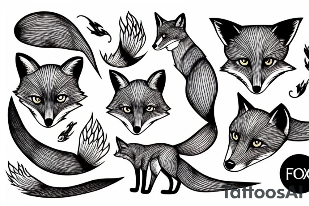 Fox in fire tattoo idea