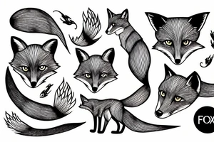 Fox in fire tattoo idea