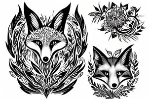 Fox in fire tattoo idea