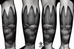 Single araucaria in real colors tattoo idea