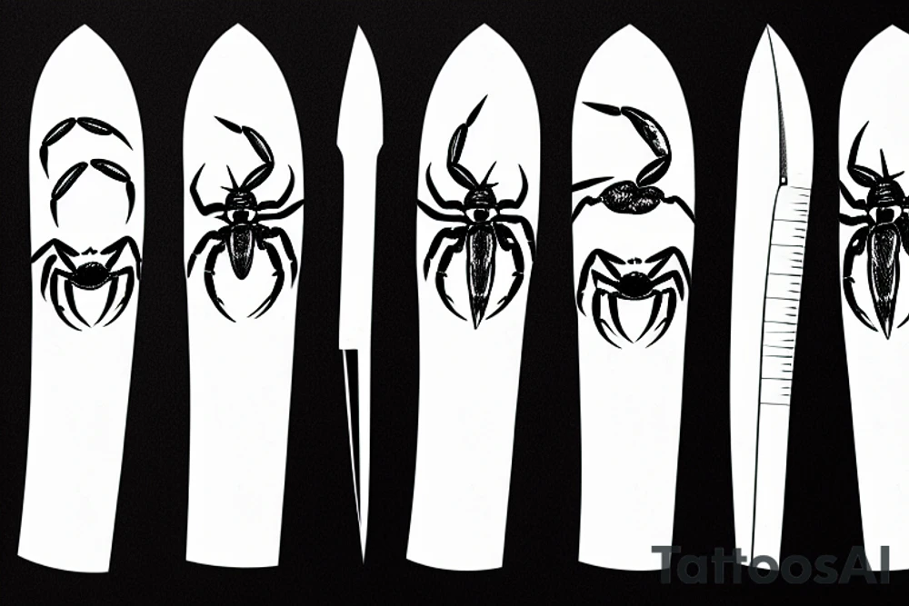 Crab holding knife tattoo idea