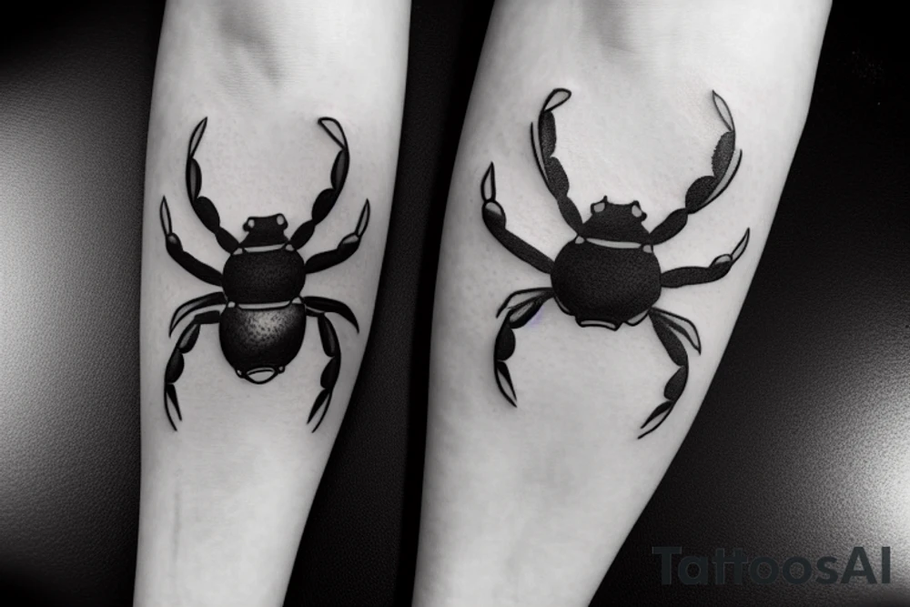 Crab holding knife tattoo idea