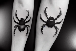Crab holding knife tattoo idea