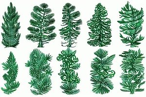 Single araucaria green tattoo idea