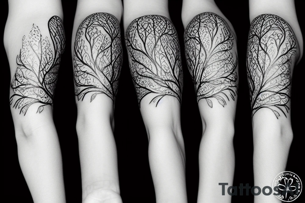 burdock branch with Russian patterns tattoo idea