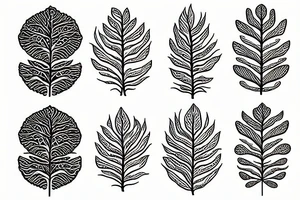 burdock branch with Russian patterns tattoo idea