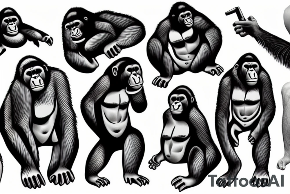 Gorillas tattoo idea