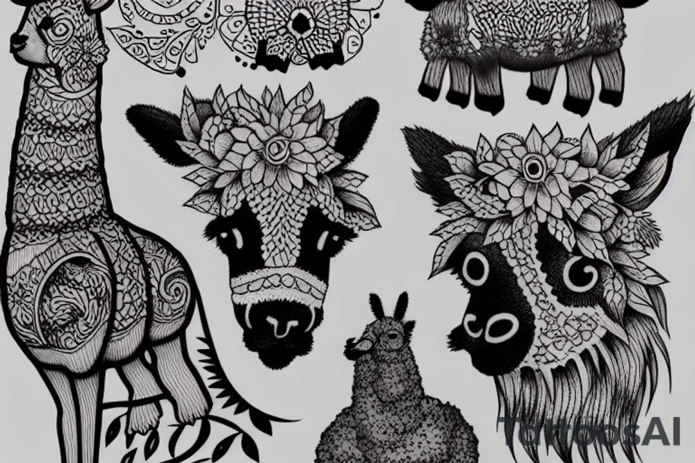 alpaca tattoo idea