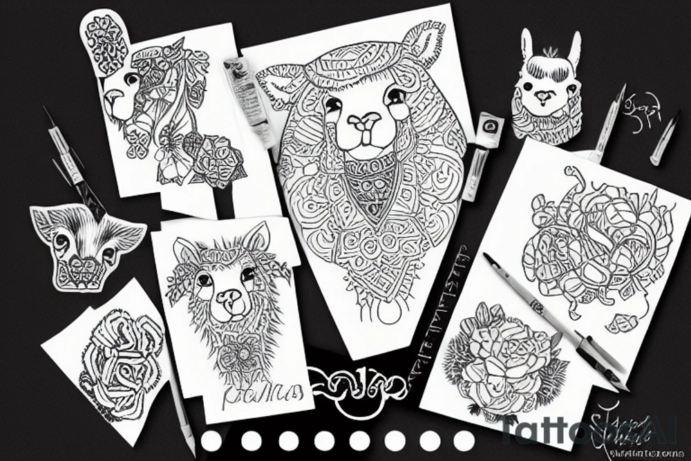 alpaca tattoo idea