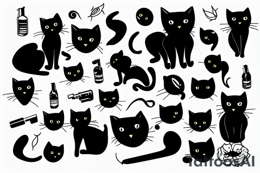 black cat with a shotgun tattoo idea