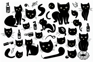 black cat with a shotgun tattoo idea